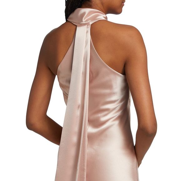 Galvan Pandora Satin Halterneck Midi-Dress - Picture 5 of 13